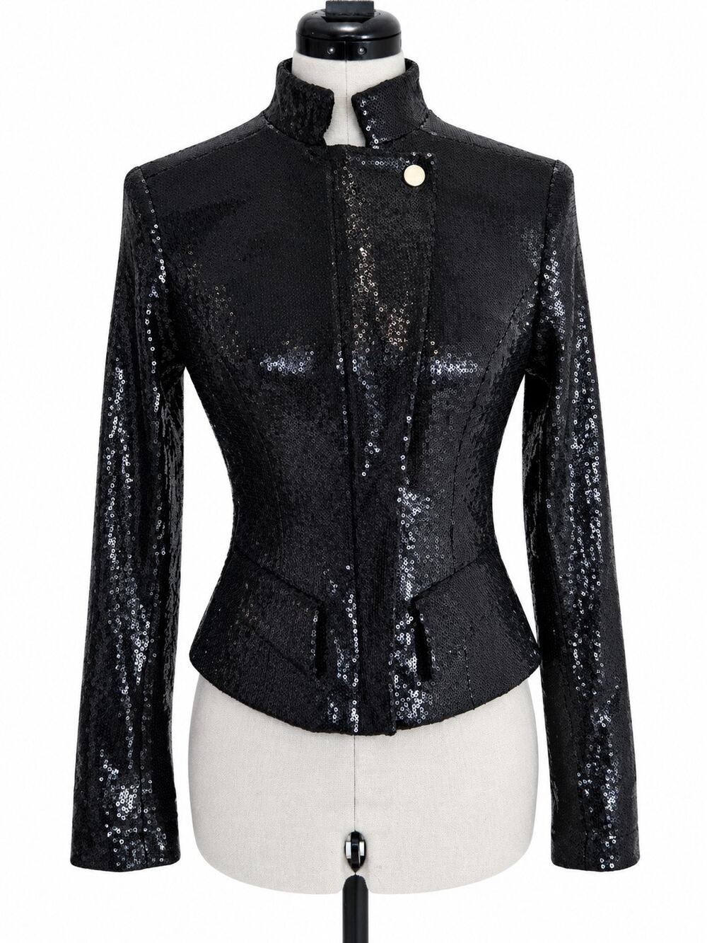 TwentyCluny Black Sequin Structured Corset Jacket